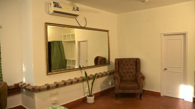 Krshna at Namma Ashram — a detail — seating corner, desk or breakfast